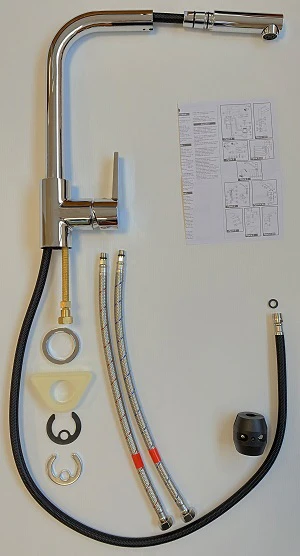 Grifo de cocina alto y caño extraíble GANGE cromado - Image 3