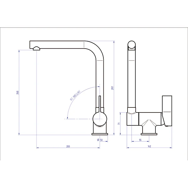 Grifo de cocina caño abatible ESPERANZA inox cepillado - Image 4
